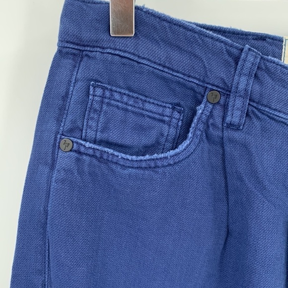 Sandrine Rose distressed pleated blue tapered leg jeans ankle flax denim new 27 - Picture 4 of 8